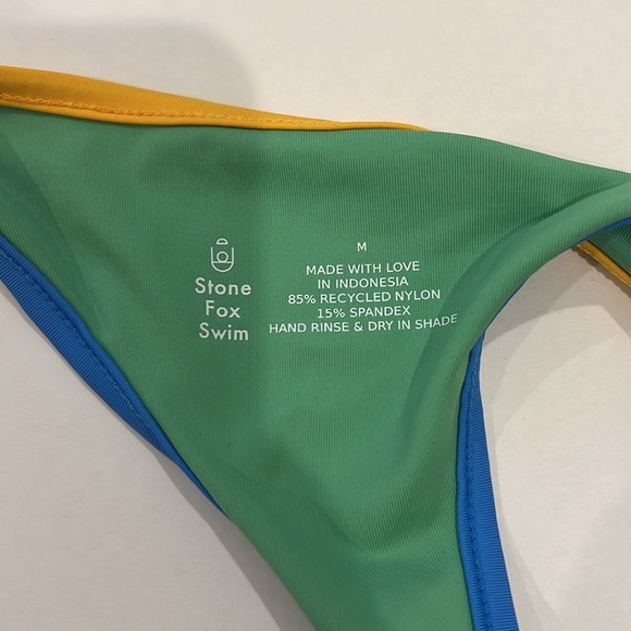 Stone Fox swim Eco Multi Moon High Cut Bikini Bottom size medium NWOT - Picture 5 of 6